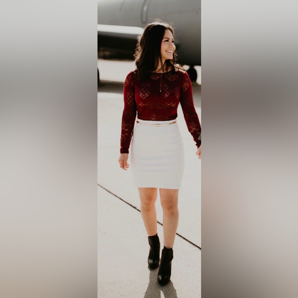 One‎ Clothing Maroon Long Sleeve Blouse Size M